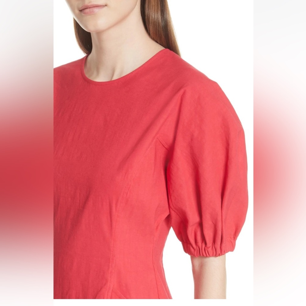 A.L.C. Valenti Puff Sleeve Fitted Red Mini Dress size 4 - Picture 3 of 14